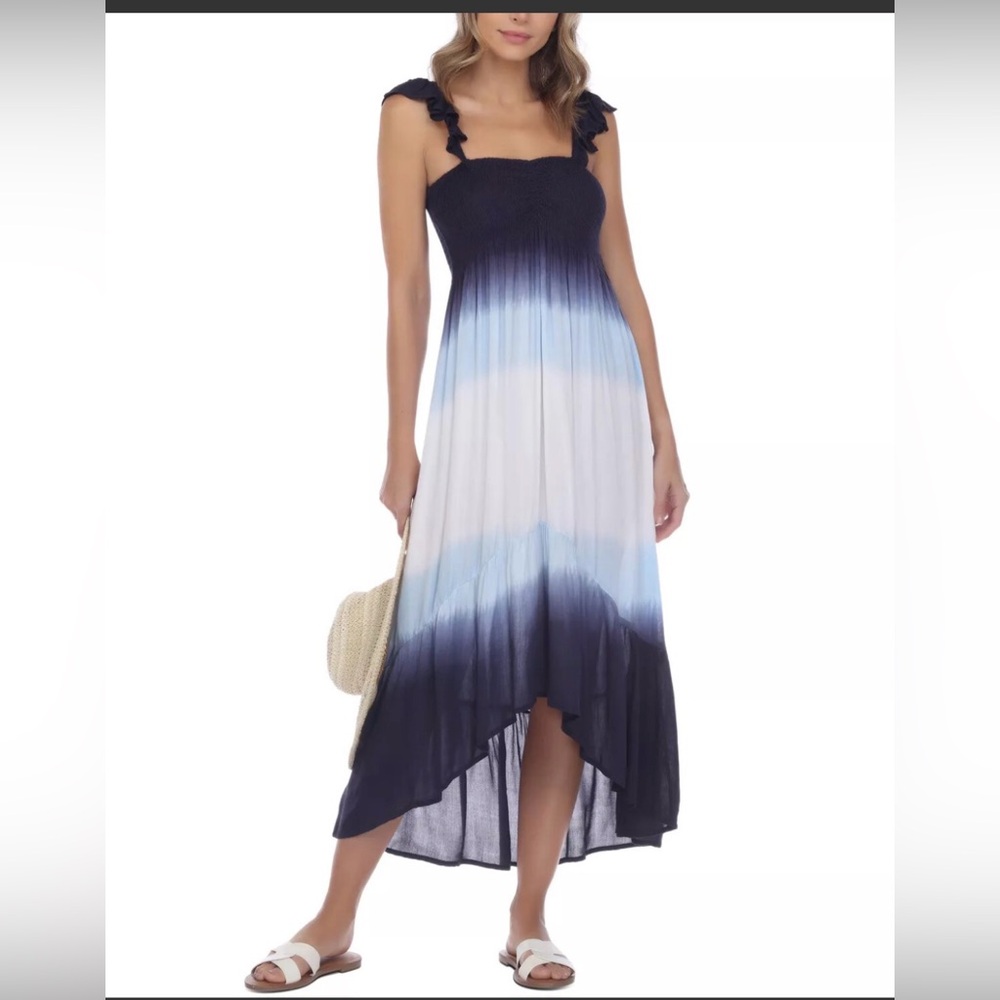 Raviya Blue and White High Low Dress